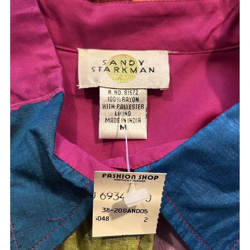 Vintage Sandy‎ Starkman Patchwork Jacket Women's Size Medium Embroidered - Picture 5 of 5